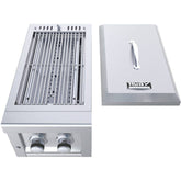 Sunstone Ruby Series 13" Companion Pro Burner featuring durable 304 stainless steel construction and LED accent lighting for outdoor cooking.